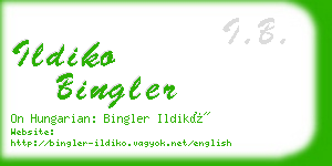 ildiko bingler business card